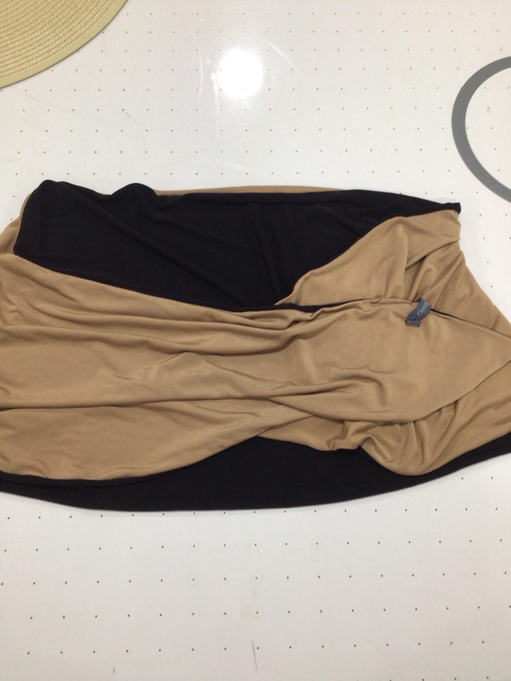 Women’s Two-Tone Black and Tan Swim Coverup Wrap